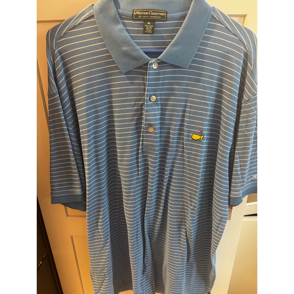 Masters Collection Mens XL Stripe Golf Polo Shirt Augusta National Logo‎